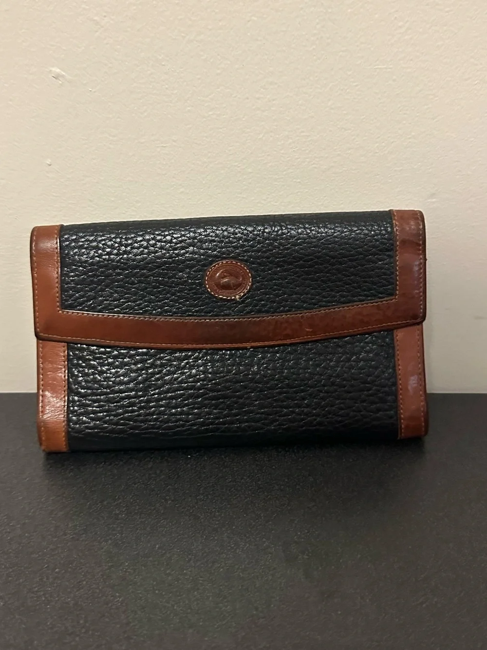 Dooney & Bourke Vintage All-Weather Leather Checkbook Organizer Wallet Pebbled